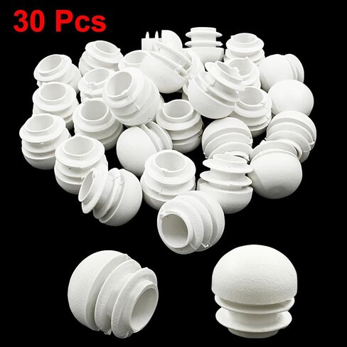 3/4 Inch Round Plastic Plugs, 30pcs White Tube Inserts Chair Leg Glide Protectors, Furniture Pipe Tube End Caps for Table Chair Legs (19mm) in Saudi Arabia
