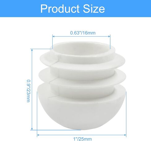 3/4 Inch Round Plastic Plugs, 30pcs White Tube Inserts Chair Leg Glide Protectors, Furniture Pipe Tube End Caps for Table Chair Legs (19mm) in Saudi Arabia