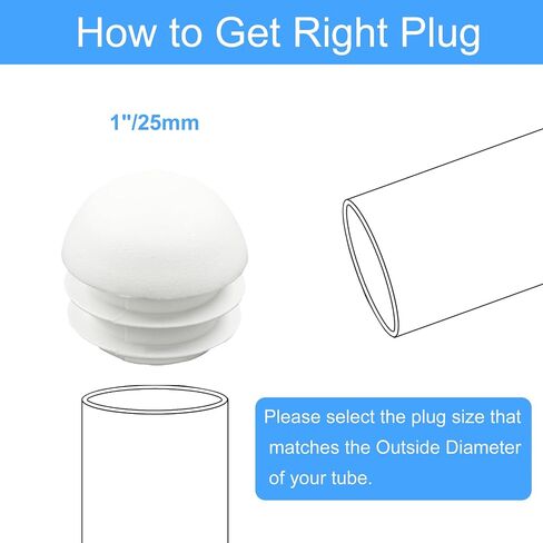 3/4 Inch Round Plastic Plugs, 30pcs White Tube Inserts Chair Leg Glide Protectors, Furniture Pipe Tube End Caps for Table Chair Legs (19mm) in Saudi Arabia