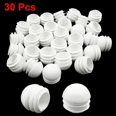3/4 Inch Round Plastic Plugs, 30pcs White Tube Inserts Chair Leg Glide Protectors, Furniture Pipe Tube End Caps for Table Chair Legs (19mm) in Saudi Arabia