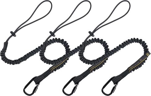 TRSMIMA Safety Tether Lanyard Tool - Fall Protection Retractable Lanyard with Single Aluminum Screw Lock Carabiner Metal Buckle Adjustable Loop End Maximum Weight Limit 17.6lb in Saudi Arabia