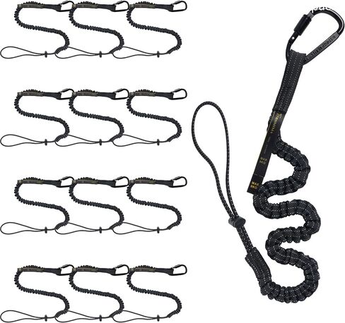 TRSMIMA Safety Tether Lanyard Tool - Fall Protection Retractable Lanyard with Single Aluminum Screw Lock Carabiner Metal Buckle Adjustable Loop End Maximum Weight Limit 17.6lb in Saudi Arabia