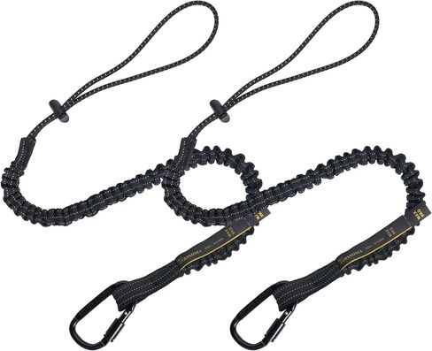 TRSMIMA Safety Tether Lanyard Tool - Fall Protection Retractable Lanyard with Single Aluminum Screw Lock Carabiner Metal Buckle Adjustable Loop End Maximum Weight Limit 17.6lb in Saudi Arabia