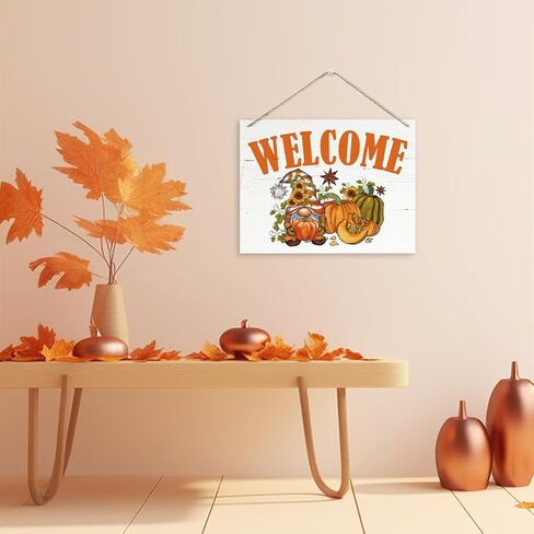 Hello Fall Sign, Fall Decor, Rustic Wooden Hanging Plaque Sign, Autumn Leaves Decor, Welcome Decor for Front Door Porch Entryway, Farmhouse Home Decor Indoor Outdoor, Wall Decor Art in Saudi Arabia
