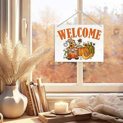 Hello Fall Sign, Fall Decor, Rustic Wooden Hanging Plaque Sign, Autumn Leaves Decor, Welcome Decor for Front Door Porch Entryway, Farmhouse Home Decor Indoor Outdoor, Wall Decor Art in Saudi Arabia