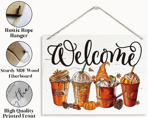 Hello Fall Sign, Fall Decor, Rustic Wooden Hanging Plaque Sign, Autumn Leaves Decor, Welcome Decor for Front Door Porch Entryway, Farmhouse Home Decor Indoor Outdoor, Wall Decor Art in Saudi Arabia