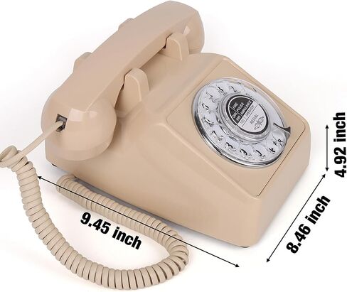 Rotary Retro Phone, Landline Phone with Old Fashion Rotary Dial, Adjustable Volume Corded Phone with Redial Function, Decorative Retro Phones for Home/Office, Vintage Gift Phone, White in Saudi Arabia