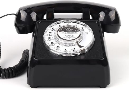 Rotary Retro Phone, Landline Phone with Old Fashion Rotary Dial, Adjustable Volume Corded Phone with Redial Function, Decorative Retro Phones for Home/Office, Vintage Gift Phone, White in Saudi Arabia