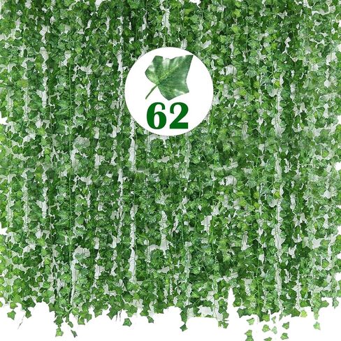 Updated Fake Vines for Bedroom Artificial Ivy Garland Fake Ivy Leaves Artificial Greenery Garlands Hanging Vines for Room Decor Wedding Wall Indoor Outdoor Decoration (50) in Saudi Arabia