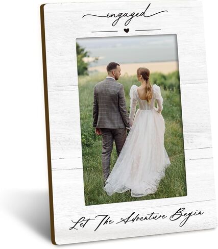 Engagement 4x6 Picture Frame, Just Engaged Gifts, Engagement Gifts for Couples,Wedding Gifts for Newlyweds Bride Groom, Engagement Picture Photo Frames for Desk Decor in Saudi Arabia