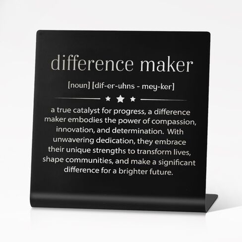 Difference Maker Definition Stainless Steel Office Desk Decor, Appreciation Gifts for Women Man Boss Supervisor Teacher Mentor Counselor, Retirement Going Away Gifts for Coworker in Saudi Arabia