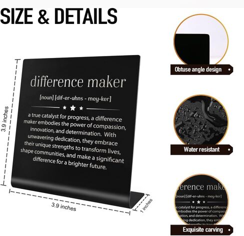 Difference Maker Definition Stainless Steel Office Desk Decor, Appreciation Gifts for Women Man Boss Supervisor Teacher Mentor Counselor, Retirement Going Away Gifts for Coworker in Saudi Arabia