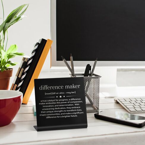 Difference Maker Definition Stainless Steel Office Desk Decor, Appreciation Gifts for Women Man Boss Supervisor Teacher Mentor Counselor, Retirement Going Away Gifts for Coworker in Saudi Arabia