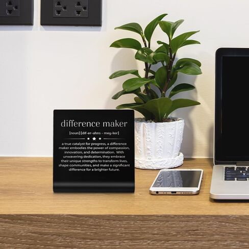 Difference Maker Definition Stainless Steel Office Desk Decor, Appreciation Gifts for Women Man Boss Supervisor Teacher Mentor Counselor, Retirement Going Away Gifts for Coworker in Saudi Arabia