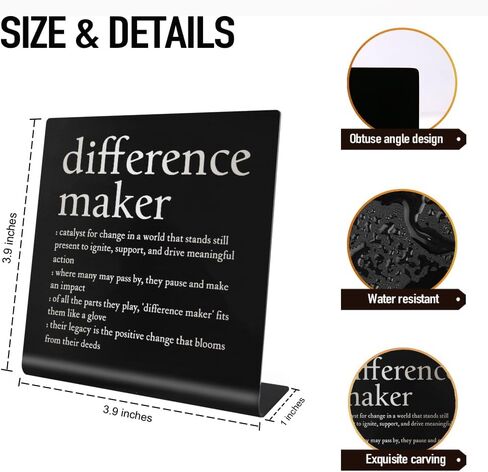 Difference Maker Definition Stainless Steel Office Desk Decor, Appreciation Gifts for Women Man Boss Supervisor Teacher Mentor Counselor, Retirement Going Away Gifts for Coworker in Saudi Arabia