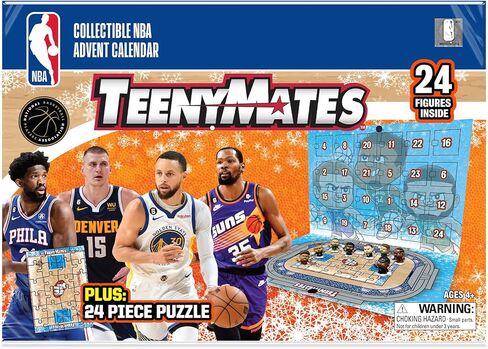 تقويم المجيء من سلسلة Party Animal Teenymate NBA 2024 Series 10، 24 شخصية، طول 1 بوصة، ألوان الفريق in Kuwait