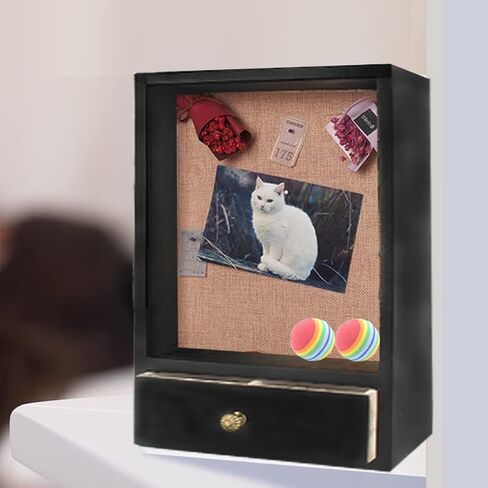 صندوق تظليل عميق للكلاب مقاس 4 بوصات، صندوق عرض ظل تذكاري للحيوانات الأليفة مصنوع من الخشب مقاس 9 × 14 قابل للإزالة، هدايا تذكارية لزينة الكلاب DIY لمحبي الكلاب (اللون الأصلي) in Kuwait