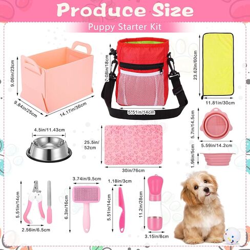 65 Pcs Puppy Supplies Starter Kit Small Dog Essentials Includes Dog Leash, Toys, Bowl, Brushes, Water Bottles, pet Blankets Puppy Accessories for New Welcome Gift Supplies(Cool,Blue) in Saudi Arabia