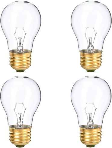 4 Pack Oven Light Bulb 40 Watt 120V A15 Replacement Light Bulb E26 Standard Base High Temperature 300 Degree Resistant Appliance Bulb for Oven Stove Refrigerator Microwave, Clear in Saudi Arabia