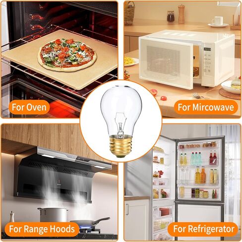 4 Pack Oven Light Bulb 40 Watt 120V A15 Replacement Light Bulb E26 Standard Base High Temperature 300 Degree Resistant Appliance Bulb for Oven Stove Refrigerator Microwave, Clear in Saudi Arabia