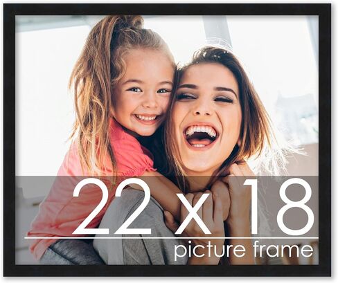 Poster Palooza 4x8 Frame Black Solid Wood Picture Frame | 0.75 Inch Moulding Width | Includes UV Acrylic Plexiglass, Foam Board Backing & Hanging Hardware in Kuwait