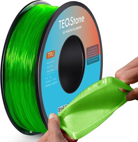 TPU Filament 1.75mm New Green 1Kg Spool 95A Flexible Soft 3D Printer Filament Consistent Diameter +/-0.03mm in Vacuum Package in Saudi Arabia