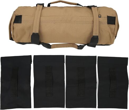 حقيبة رمل للتمرين من قماش أكسفورد 6 مقابض سهلة التعديل متعددة الأغراض حقيبة وزن اللياقة البدنية مع أكياس حشو للصالة الرياضية الداخلية in Saudi Arabia