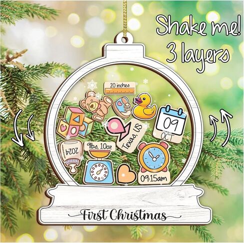 Personalized New Home Ornament 2024 - HouseWarming Gifts New Home, First Christmas in New Home Ornament, House warming Gifts Ideas, Couple, Home Sweet Home Sign, 5-Inch Shaker Ornament, Wood and Acrylic 3 Layers in Saudi Arabia
