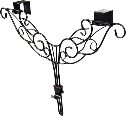 [Front Door WREATH HANGER] - Antler Design | ADJUSTABLE Hook Length for Tall and Small Doors | PADDING to Prevent Damage like Scratch and Dents | Heavy Duty Cast Iron Metal Hangar (Black) in Saudi Arabia