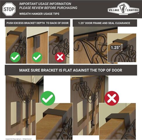 [Front Door WREATH HANGER] - Antler Design | ADJUSTABLE Hook Length for Tall and Small Doors | PADDING to Prevent Damage like Scratch and Dents | Heavy Duty Cast Iron Metal Hangar (Black) in Saudi Arabia