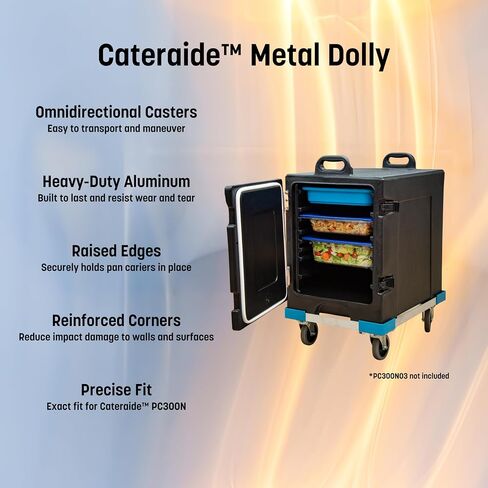 Carlisle FoodService Products Cateraide Metal Dolly for TC1826N Carriers with Reinforced Corners for Catering and Events, Aluminum, 28.63 x 22 Inches, Silver in Saudi Arabia