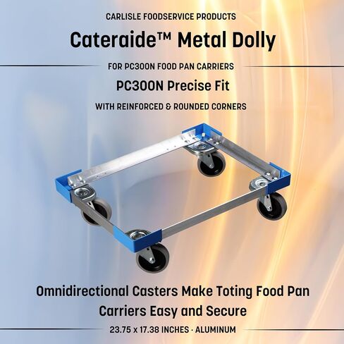 Carlisle FoodService Products Cateraide Metal Dolly for TC1826N Carriers with Reinforced Corners for Catering and Events, Aluminum, 28.63 x 22 Inches, Silver in Saudi Arabia