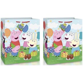 Unique Peppa Pig Large Plastic Gift Bag - (1 Count) | Durable & Reusable, Perfect for Parties & Celebrations