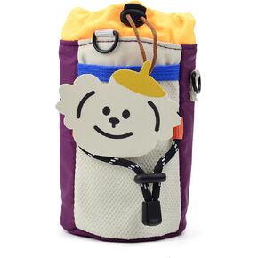 Kids Bike Water Bottle Holder Bag Cute Strap-On No Screws Water Bottle Cage Cycling Phone Storage Bag Small Fabric Bike Basket for Bicycle Handlebars
