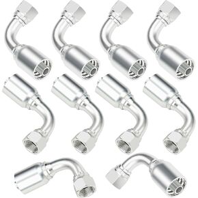 1/2'' Hydraulic Fittings 90 Degree, 1/2'' JIC × 1/2'' Hose, Size #08 Hydraulic Hose Repair Kit, 10PCS