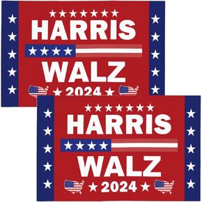 2 Pack Kamala Harris Walz 2024 Car Flags 12x18 Inch President Car Flags Harris Waltz 2024 Car Flags 11