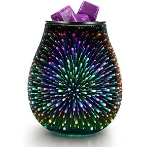 3D Glass OWL Electric Wax Burner Wax Melter for Scented Wax Scented Wax Warmer Night Light for Home Decor…