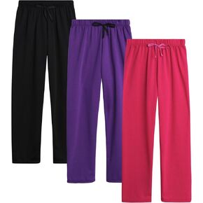 Sweet Hearts Girls' Sweatpants - 3 Pack Active Fleece Open Bottom Sweatpants - Casual Performance Pants: Made in USA