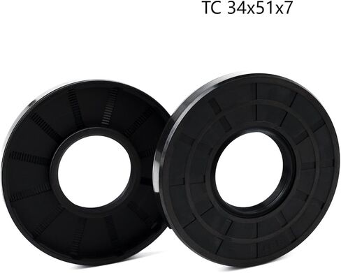 XiKe 2PCS Oil Seal, Lip Seals, TC 38mm x 51mm x 7mm, Nitrile Rubber Double Lip Spring-Loaded Oil Shaft Seal, Designed for Bearing Shaft, Black in Saudi Arabia