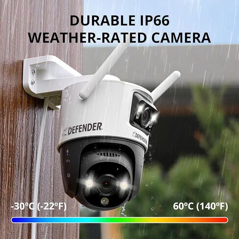 AI Powered Guard Pro 3K Plus Dual Lens PTZ WiFi 6, Plug & Play Security Camera, Human/Vehicle Detection, AI Auto-Tracking, Bluetooth, Color Night Vision, Includes 128GB SD Card & 3 Year Warranty in Saudi Arabia