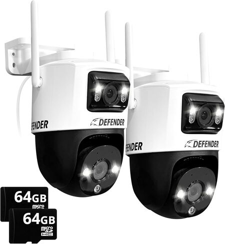 AI Powered Guard Pro 3K Plus Dual Lens PTZ WiFi 6, Plug & Play Security Camera, Human/Vehicle Detection, AI Auto-Tracking, Bluetooth, Color Night Vision, Includes 128GB SD Card & 3 Year Warranty in Saudi Arabia