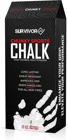 SURVIVOR Gym Chalk - 7oz Ultra Fine Climbing Chalk, Lifting Chalk, Gymnastics Chalk - Pure Magnesium Carbonate Hand Chalk Powder, Weightlifting Chalk Gym - Rock Climbing Chalk for Weightlifting & Gym in Saudi Arabia