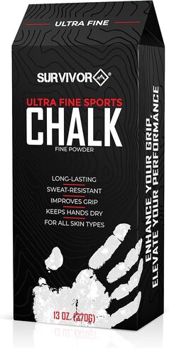 SURVIVOR Gym Chalk - 7oz Ultra Fine Climbing Chalk, Lifting Chalk, Gymnastics Chalk - Pure Magnesium Carbonate Hand Chalk Powder, Weightlifting Chalk Gym - Rock Climbing Chalk for Weightlifting & Gym in Saudi Arabia