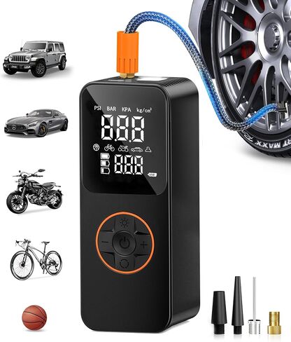 Tire Inflator Portable Air Compressor, 20000mAh & 150 PSI Fast Inflation, 3X Fast Inflation, Cordless Tire Inflator, Air Pump with Tire Gauge Pressure for Car Tires, Bicycle, Motorcycles, Ball in Saudi Arabia