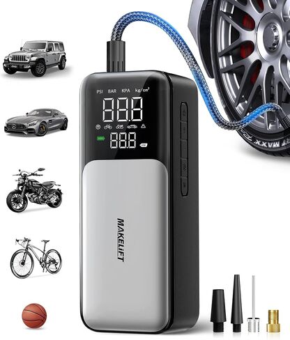 Tire Inflator Portable Air Compressor, 20000mAh & 150 PSI Fast Inflation, 3X Fast Inflation, Cordless Tire Inflator, Air Pump with Tire Gauge Pressure for Car Tires, Bicycle, Motorcycles, Ball in Saudi Arabia