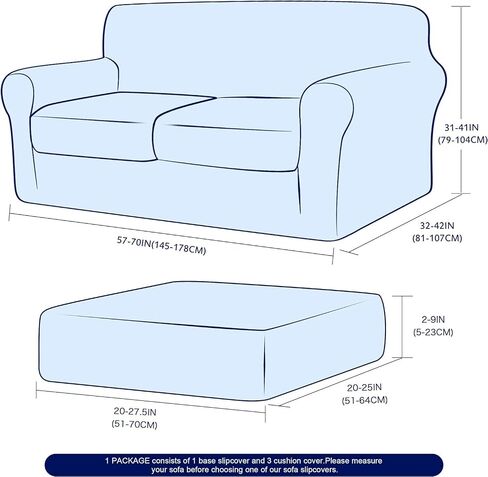 subrtex Sofa Cover 4 Piece Couch Cover Stretch Christmas Sofa Slipcover Jacquard Damask with 3 Separate Seat Cushion Washable Furniture Protector for 3-Seater (Large, Brown) in Saudi Arabia