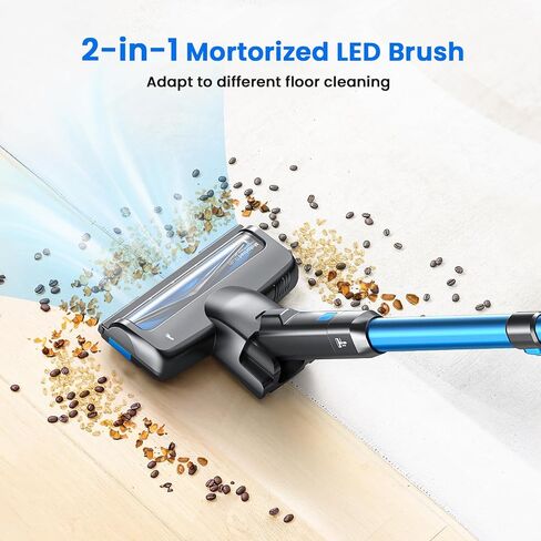 Cordless Vacuum Cleaner, 26Kpa Lightweight Cordless Vacuum, 265W Rechargeable Stick Vacuum with 2500m-Ah Battery, 45min Runtime Versatile Powerful Stick Vacuum for Pet Hair Hardfloor Carpet (Purple) in Saudi Arabia