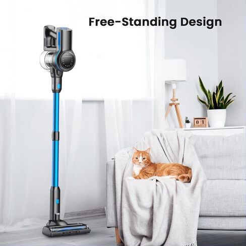 Cordless Vacuum Cleaner, 26Kpa Lightweight Cordless Vacuum, 265W Rechargeable Stick Vacuum with 2500m-Ah Battery, 45min Runtime Versatile Powerful Stick Vacuum for Pet Hair Hardfloor Carpet (Purple) in Saudi Arabia