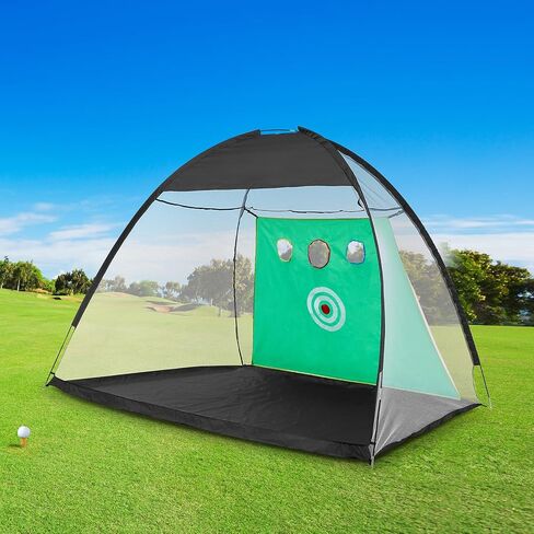 VEVOR Golf Net, 10x7ft Golf Practice Net, Indoor Outdoor Home Golf Swing Training, Golf Hitting Aid Net with Target and Carry Bag, for Backyard Driving Chipping, Gift for Men, Golf Lovers, Sports Game in Saudi Arabia