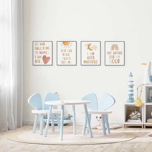 ETVISO Bible Verse Wall Art Prints Set of 4, Sunday School Decorations for Classroom, Motivational Christian Religious Boho Wall Art for Nursery Classroom Playroom Bedroom,8x10 Inch (Unframed) in Kuwait